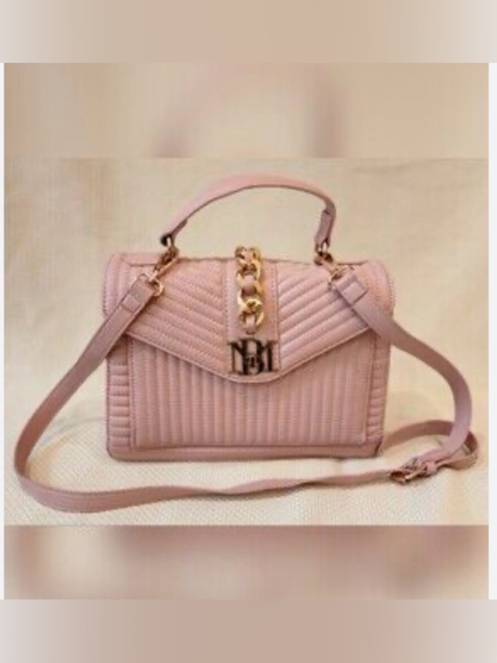 Badgley Mischka quilted crossbody bag/blush pink vegan leather NWT